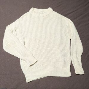 Aritzia Wilfred Chenille Sweater Cream